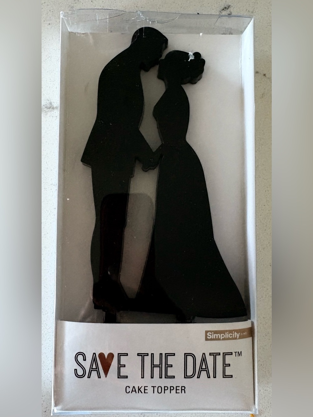 Simplicity Black Bride and Groom Silhouette Cake Topper